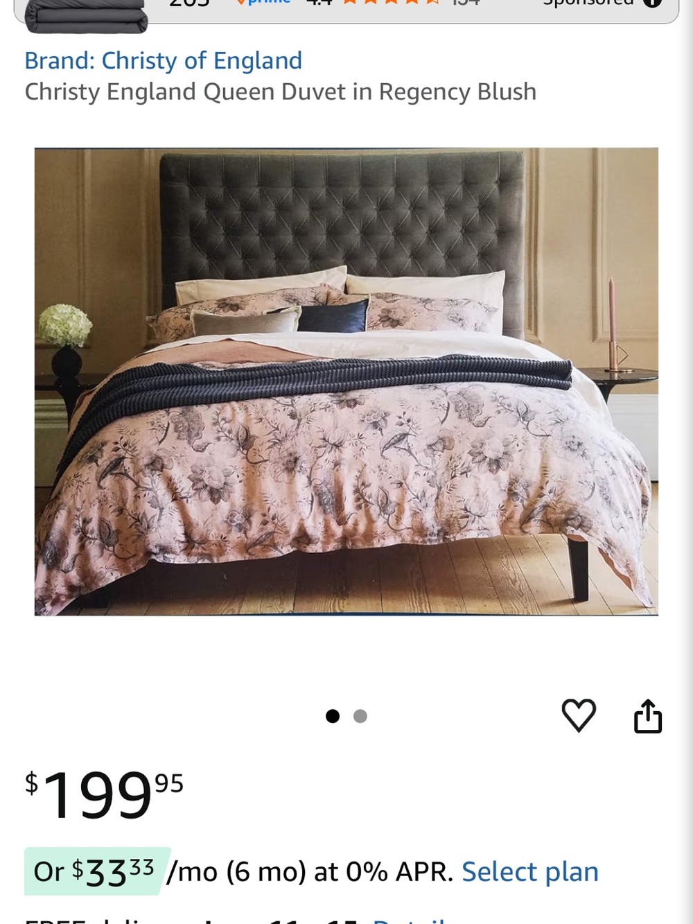 Christy England Regency Blush Floral Duvet Cover - Cotton / Linen